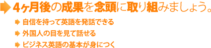 4ヶ月後の成果を念頭に取り組みましょう